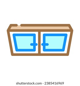 window top view color icon vector. window top view sign. isolated symbol illustration