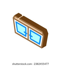 vector de icono isométrico de la vista superior de la ventana. signo de vista superior de la ventana. ilustración de símbolo aislado