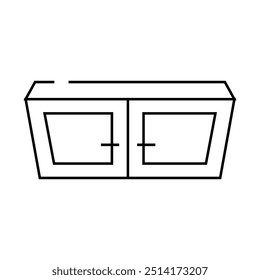 janela vista superior ícone da linha vetor. janela vista superior sinal. isolado contorno símbolo ilustração preta