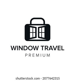 window travel logo icon vector template