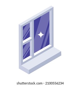 Window in trendy editable isometric icon 

