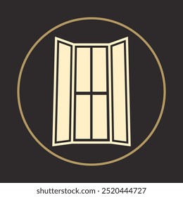 Window trendy icon refined abstract vector illustration colorful artwork lovely design.eps