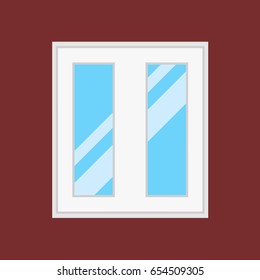window type. For interior and exterior use. Flat style.
