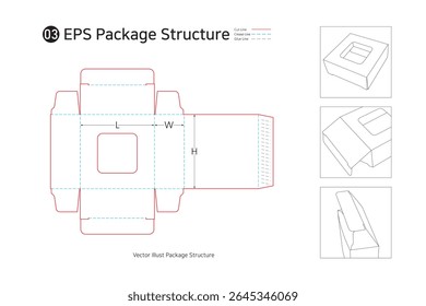 Window Type Straight Tuck Box. A box with windows and both upper and lower wings for packaging soap, light cosmetics, etc.