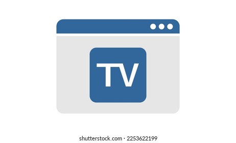 Window UI elements and conditions for tv icon.Flat vector graphic.
