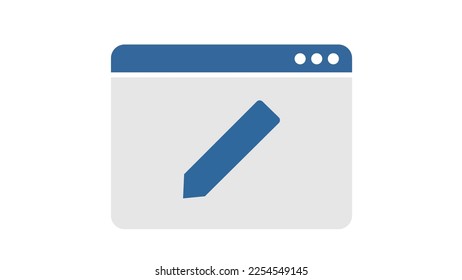 Window UI elements and conditions for writing icon.Flat vector graphic.