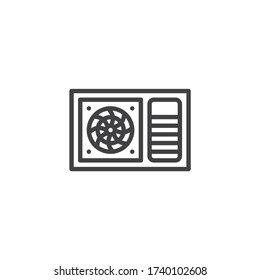 Window Unit AC line icon. linear style sign for mobile concept and web design. Window air conditioner outline vector icon. Symbol, logo illustration. Vector graphics