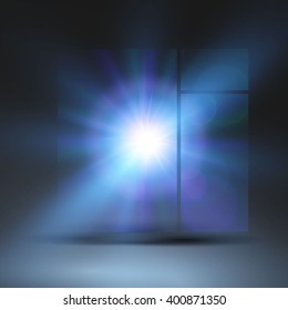 Window to the universe. Mystic portal. Vector illustration