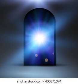 Window to the universe  Mystic portal  Vector illustration