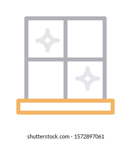 window vector color line icon 