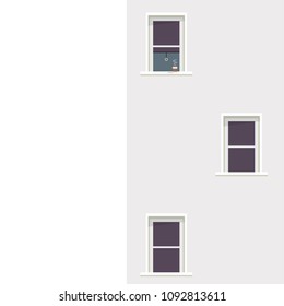 Window vector. condo. window apartment vector. free space for text. wallpaper. background.