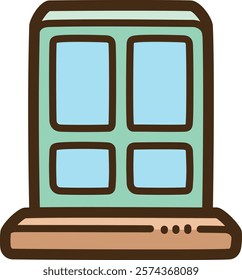 Window vector doodle illustration and graphic