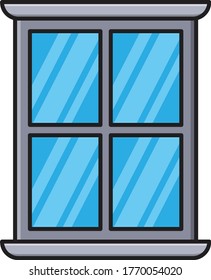 window vector flat color icon 