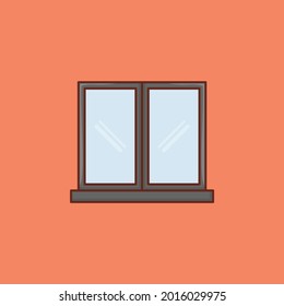 icono de color plano de vector de ventana