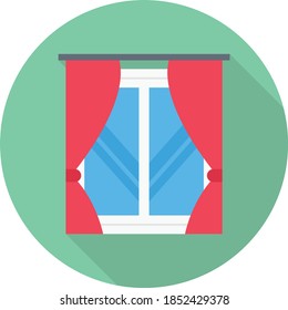 window vector flat colour icon 