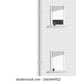 Window vector. free space for text. wallpaper. background pipe vector.
balcony.