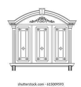 Window vector front view on the white background