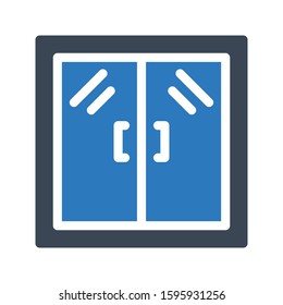 window vector glyph color icon 