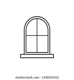 Window Vector Icon. Building Element  Illustration As A Simple Vector Sign & Trendy Symbol for Design and Houseware Websites, Presentation or Mobile Application. Interior Component Flat & Trendy Logo.