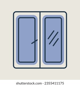 Icono de vector de ventana. Signo de casamiento. Construcción, reparación y construcción. Símbolo gráfico para el diseño de su sitio web, logotipo, aplicación, interfaz de usuario