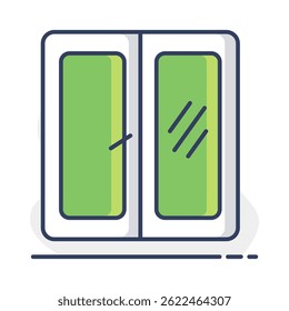 Icono de Vector de ventana. Signo de casement. Construcción, reparación y edificación. Símbolo del gráfico para su diseño del Sitio web, logotipo, App, UI
