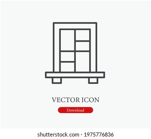 Window vector icon. Editable stroke. Symbol in Line Art Style for Design, Presentation, Website or Apps Elements. Pixel vector graphics - Vector
