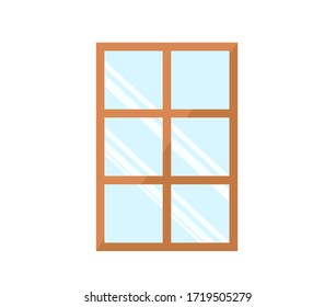 Window vector illustration. Window vector design. Wood window icon. 