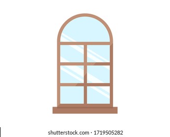 Window vector illustration. Window vector design. Wood window icon. 