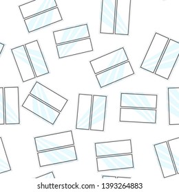 Window vector illustration seamless pattern on a white background. Layers grouped for easy editing illustration. For your design.