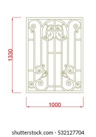 Window vector image with dimension green paint in the white background