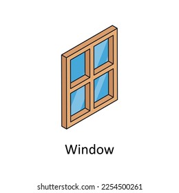 Window Vector Isometric Filled Outline icon for your digital or print projects.