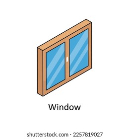 Window Vector Isometric Filled Outline icon for your digital or print projects.