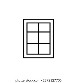 Window Vector Line Icon for Adverts. Suitable for books, stores, shops. Editable stroke in minimalistic outline style. Symbol for design 
