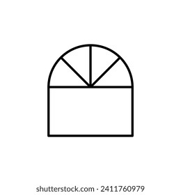 Window Vector Line Icon for Adverts. Suitable for books, stores, shops. Editable stroke in minimalistic outline style. Symbol for design 