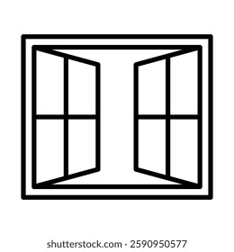 Window Vector Line Icon Design