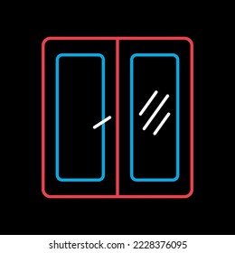 Window vector on dark background icon. Casement sign. Construction, repair and building. Graph symbol for your web site design, logo, app, UI