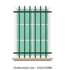 Window vector. window on white background. Glass window. fence window.
