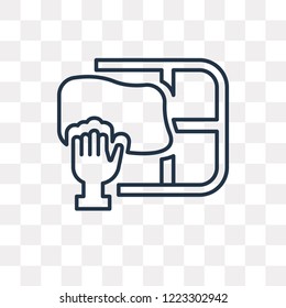 Window vector outline icon isolated on transparent background, high quality linear Window transparency concept can be used web and mobile