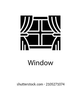 Window vector Solid icon for web isolated on white background EPS 10 file