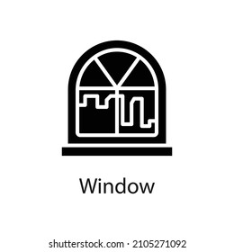Window vector Solid icon for web isolated on white background EPS 10 file