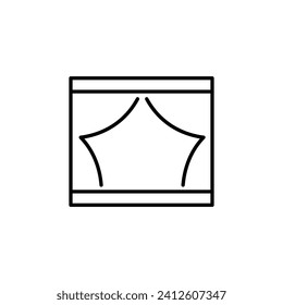Window Vector Symbol for Adverts. Suitable for books, stores, shops. Editable stroke in minimalistic outline style. Symbol for design 