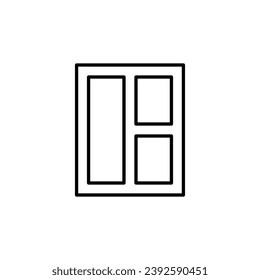 Window Vector Symbol. Suitable for books, stores, shops. Editable stroke in minimalistic outline style. Symbol for design 
