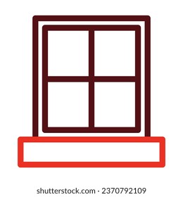Window Vector Thick Line Two Color Icons For Personal And Commercial Use.
