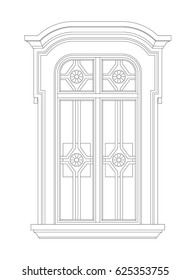 window vector work black paint on the white background