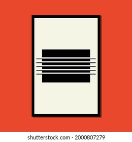 window view abstract contemporary aesthetic posters, wall art decor, mid century modern minimalist print, organic shapes, Background, Modern art vector Illustration brush painting geometric.