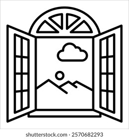 Window View Icon Element For Design