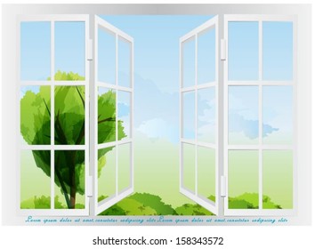 Window view on nature design.