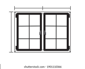 Window view PVC profile construction frame vector