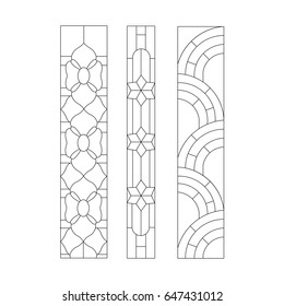 Window vintage vector stained glass black paint on the white background