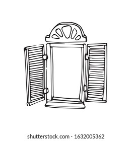 window in the wall vector sketch
